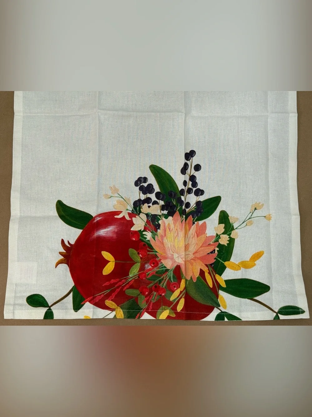 Grove Collaborative Pomegranate Design Tea Towel Organic 100% Cotton New Unused